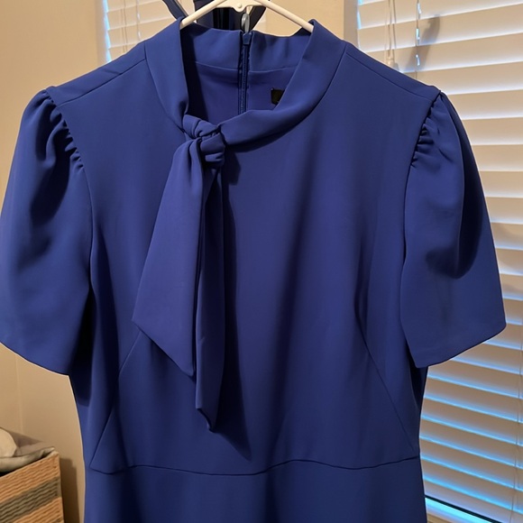 Ivy & Blue Neck Tie Short Sleeve Dress - Picture 5 of 13